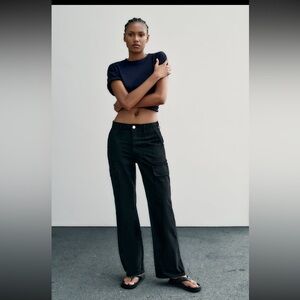 High rise TRF straight leg cargo pants